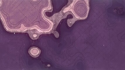 Leinwandbilder - 3D render abstract topographic background on old worn surface loop animation HD
