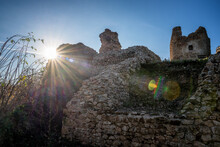 Ruins Of An Ancient Fortress Fortress On Fruska Gora In Serbia On A Sunny Day, Travel To The Balkans Countries