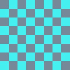  Checkerboard 8 by 8. Cyan and Light Slate Grey colors of checkerboard. Chessboard, checkerboard texture. Squares pattern. Background.