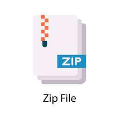 Poster - Zip File vector Flat Icon Design illustration. Web And Mobile Application Symbol on White background EPS 10 File