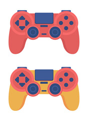 Fototapete - Colorful controllers semi flat color vector object set. Full realistic item on white. Console for gamer. Entertainment isolated modern cartoon style illustration for graphic design and animation pack