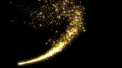 Wall Mural - particle trail gold transition alpha matte
