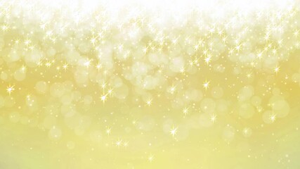 Wall Mural - Christmas animated background of falling sparkling light particles on golden background 