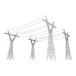 © newb1 - Power transmission tower high voltage pylon. Wireframe low poly mesh vector illustration