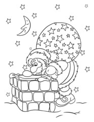 Wall Mural - Santa Claus colouring book 