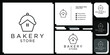 bakery store symbol combination food cake product homemade with business card template 