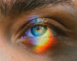 Rainbow reflection in eye