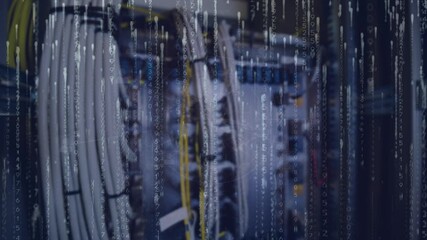 Poster - Animation of binary coding and light spots over server