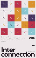 Fototapete - Swiss Poster Design Template With Abstract Geometric Shapes