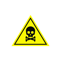 Wall Mural - hazard warning symbol vector icon flat sign symbol with exclamation mark isolated on white backgroun