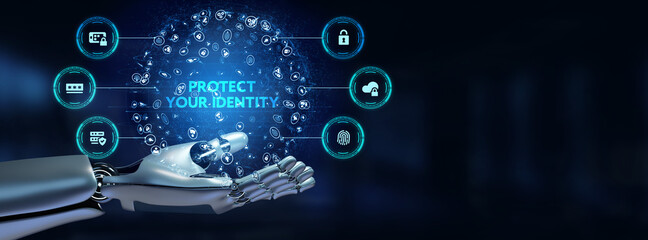 Cyber security data protection business technology privacy concept. 3d illustration