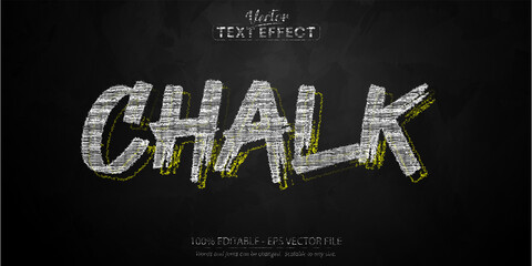 editable text effect, chalk theme text style on blackboard background