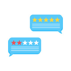 Wall Mural - User reviews and feedback concept. User reviews online. Customer feedback review experience rating concept. User client service message. Feedback stars bubble. Vector