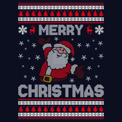 Wall Mural - Merry Christmas - Ugly Christmas sweater designs - vector Graphic