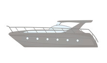 Grey Speed Boat. Vector Illustration