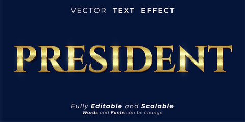 President luxury text effect, Editable 3d text style