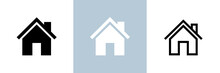 House Icons Set. House Symbol. Home Page Icon. Isolated Raster Illustration On White Background.