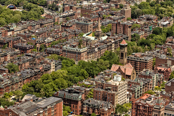 Wall Mural - Aerial view of the architecture of Boston in Massachusetts, USA.