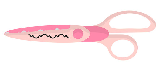 Wall Mural - Vector cartoon pink decorative edge scissors.