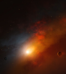 Wall Mural - space nebula planet background