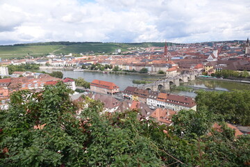 Sticker - Main und Altstadt in Wuerzburg