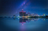 Fototapeta Nowy Jork - DETROIT SKYLINE by night and lights