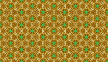 Golden And Green Stars Seamless Pattern