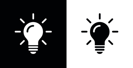 Light bulb icon. Energy and thinking symbol. Creative idea and inspiration concept. Isolated vector illustration on white background.