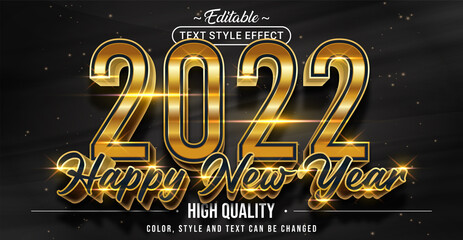 Poster - Editable text style effect - 2022 Happy New Year text style theme.