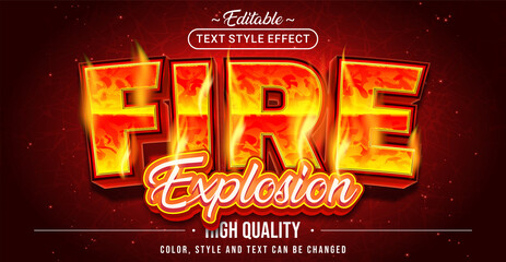 Wall Mural - Editable text style effect - Fire Explosion text style theme.