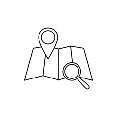 Poster - map icon with map pointer and search sign vector location icon