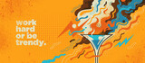 Abstract lifestyle banner design with cocktail and various colorful splashing shapes. Vector illustration.	