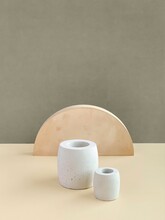 Concrete Stands In Natural Colors, Geometric Shape Props