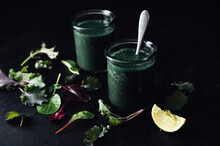 Food: Green Smoothie With Wild Herbs And Lettuce