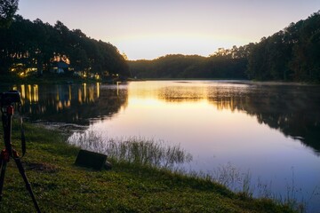 Poster - sunrise over the lake