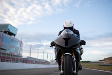 Anonymous Motorcycle Racer On Track