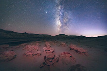 Famous Mudstone "Alien Eggs" Formation Under The Milky Way, New Mexico