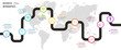 Project roadmap, timeline Infographics, 9 years recap, timeframe, milestones and achievements, 9 options infographics