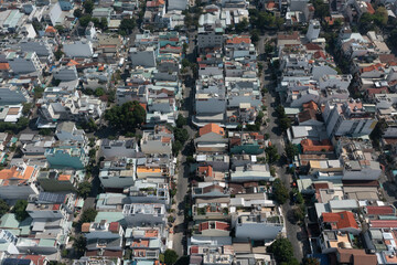 Wall Mural - Generic aerial view of residential suburban area on sunny day