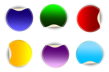 Poster - Colored circle banners. Decoration element. Badge collection. Modern art design. Vector illustration. Stock image. 