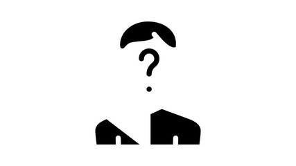 data lack kyc animated glyph icon data lack kyc sign. isolated on white background