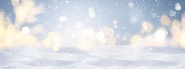 Wall Mural - winter christmas scenic background with copy space.