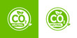 co2 neutral dioxide carbon green logo emblem sticker design vector illustration