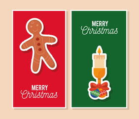 Wall Mural - merry christmas two cards