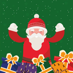 Poster - santa with gifts