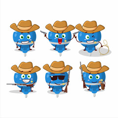 Canvas Print - Cool cowboy blue lolipop wrapped cartoon character with a cute hat