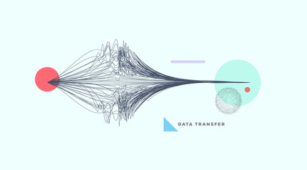 Abstract data technology background connected with lines and dots. Vector illustration use for poster, flyer, banner.