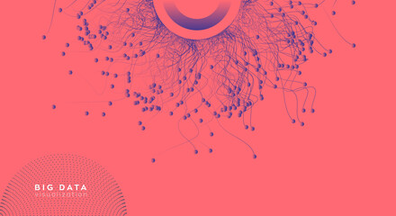 Abstract data technology background connected with lines and dots. Vector illustration in concept of science, technology, social network.