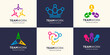 Three People Connection Concept of Teamwork and Great work logo design