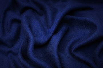 Wall Mural - Woolen fabric, knitwear. The color is blue. Texture, background, pattern.